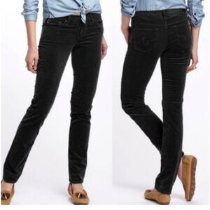 AG Adriano Goldschmied Green Corduroy Straight Leg Pants 25